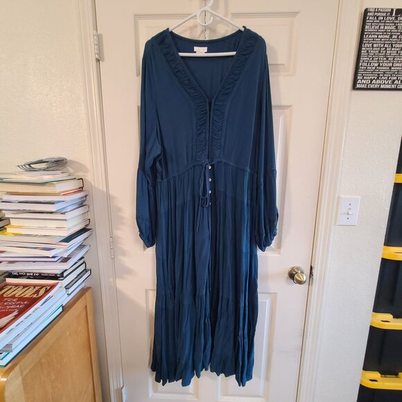 City Chic Dresses & Skirts - CITY CHIC MAXI BOHO DRESS PLUSE SIZE 20 PRE OWNED IN GOOD CONDITION TEAL COLOR